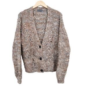 Elsamanda Tan Knit Wool Blend Cardigan Sz L
